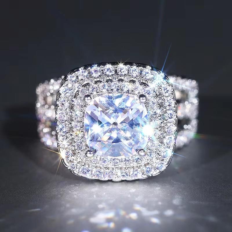 Huitan Эстетичные блестящие кольца Искрящиеся Свадебные Свадебные для женщин Изящные Изящные Помолвочные Аксессуары на палец леди Горячие 6