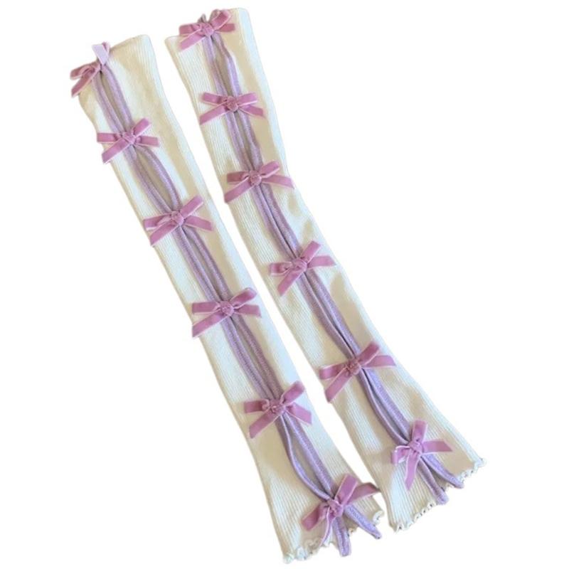 

Fingerless Ruffle Arm Sleeves Decorative Oversleeves for Female Hollowed Bowknot Arm Sleeves Anime Arm Protectors Decors