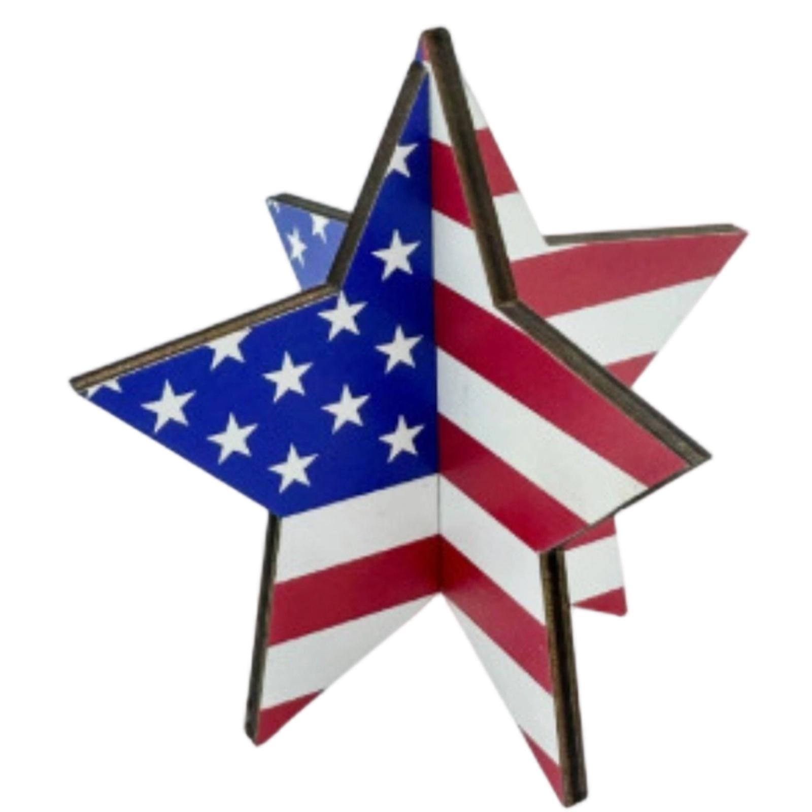

Cardboard Star Shaped Tabletop Decoration with White Star Print for Party Home Office Display Events Crafts DIY Projects One Size