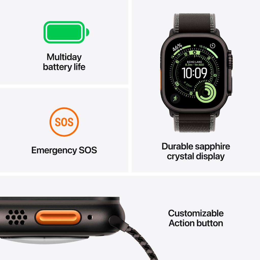 Apple Watch Ultra 3 Gps + Cellular 49Mm Black Titanium Case With Black Ocean Band,Model A3281