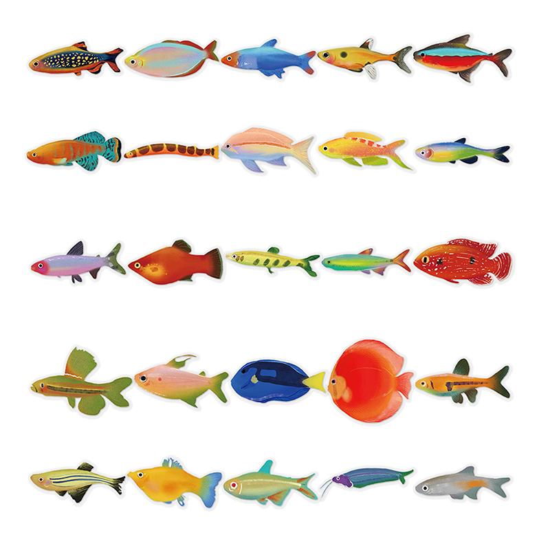 

50 шт. Прозрачные наклейки с рыбами, Наклейка для ноутбука, Гостиная, Скрапбукинг, Скейтборд, Багаж, Искусство, Водонепроницаемая наклейка-граффити для телефона