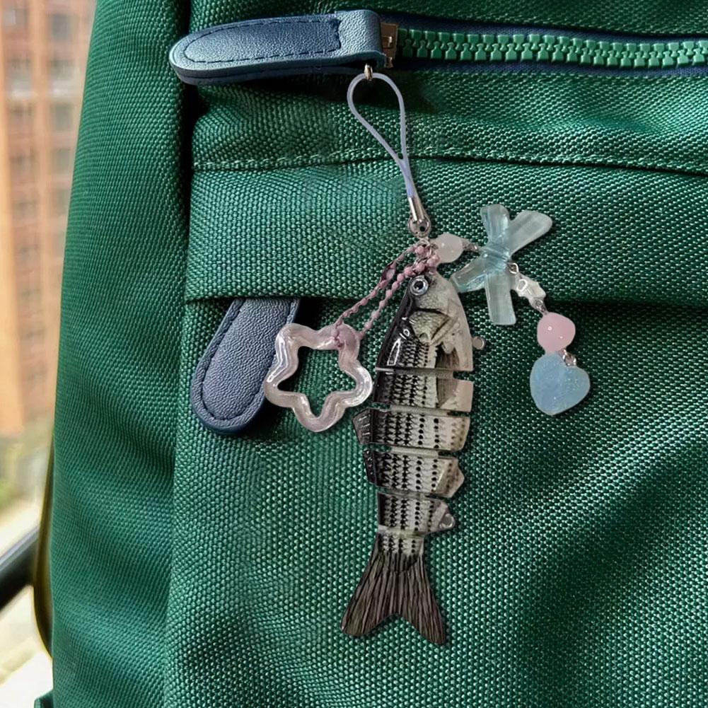 Handgefertigter Fisch-Schlüsselanhänger Niedlicher Acryl-Anhänger Handy-Lanyard Kreative Sternform Taschenzubehör Liebevolle Geschenke für Geburtstage Party