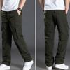 Nové Cargo Kalhoty Pánské Plyšové Teplé Rovné oversize oblečení Jednobarevné Šedé Všestranné pracovní oblečení Černé Joggers Bavlna Ležérní kalhoty