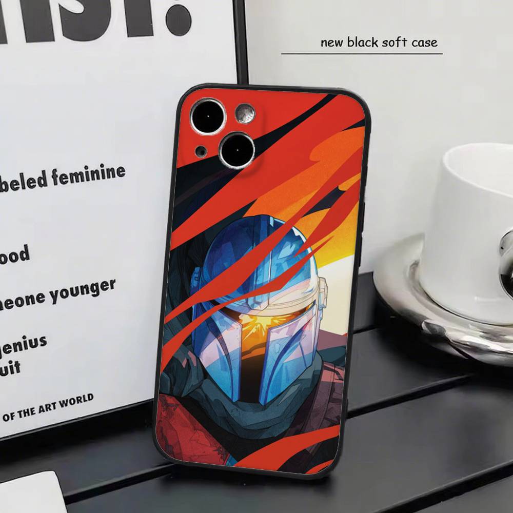 Disney The Mandalorian for iPhone 15 16 14 Plus 13 12 11 17 Pro Max 17 Air Black Soft Phone Cover