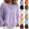 Damen Flauschiger Langarm Rollkragen Pullover Top in Farben