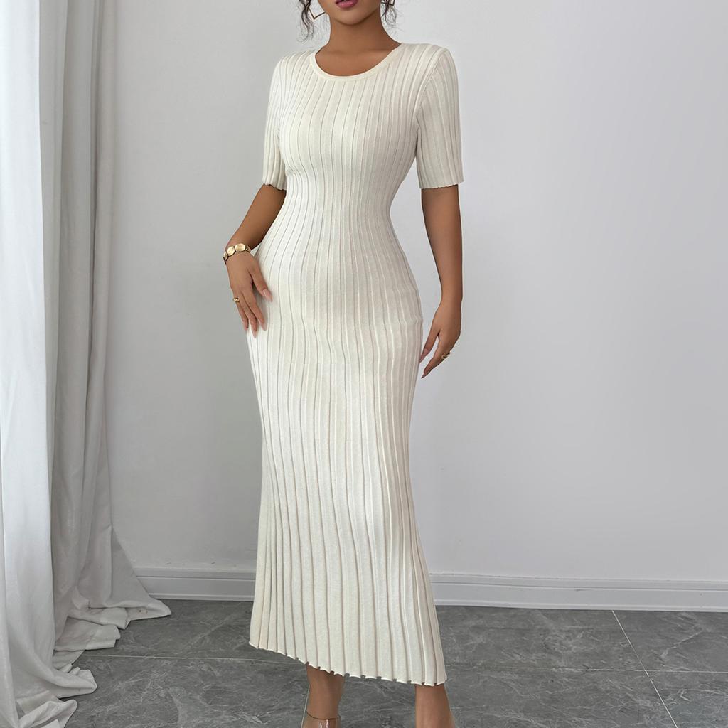 Women's Fashionable And Elegant Short,sleeved Bodycon Long Skirt