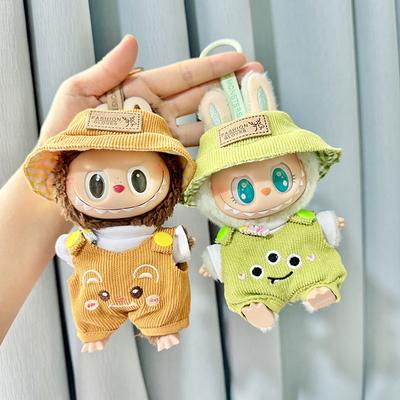 Para ropa de muñeca Labubu de 17 cm, ropa de moda, sudaderas con capucha, ropa de muñeca, sudaderas con capucha a juego de colores, accesorios para muñecas, linda decoración, pequeños paños
