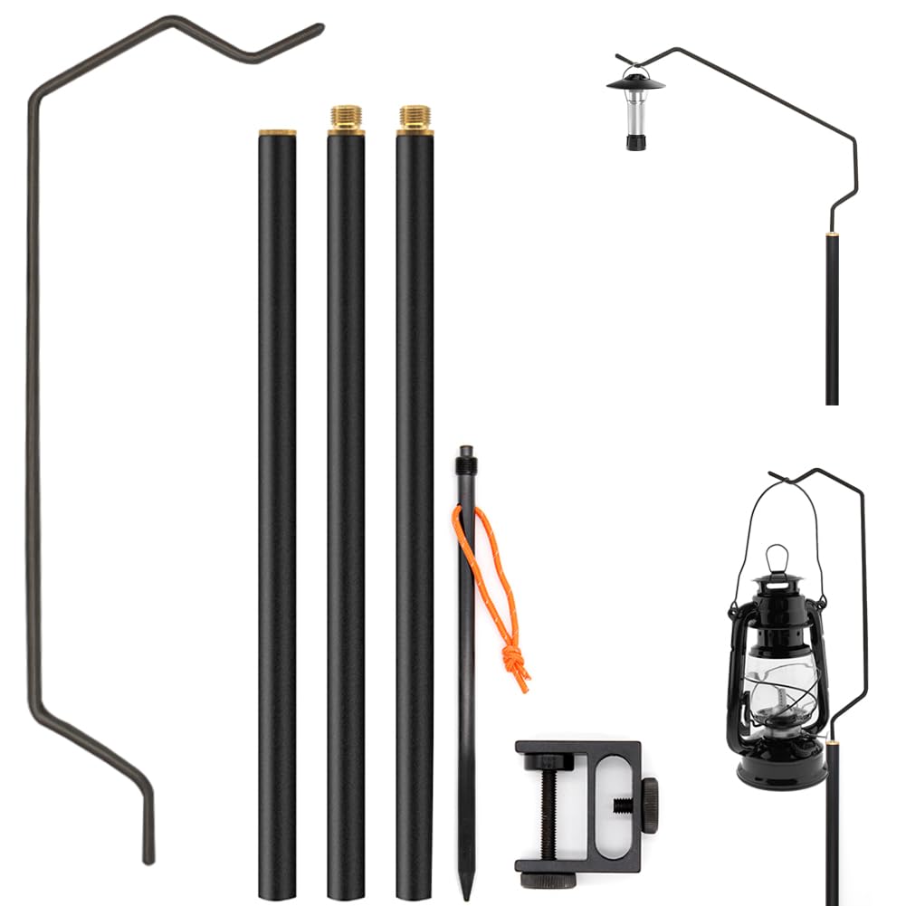

CHENGMAY Lantern Stand, Lantern Pole, Forward Lean Mode, 1.5mm Extra Thick Pole, Sturdy, Ground-Type, Table, 2-Way, Lightweight, Compact, Freestanding