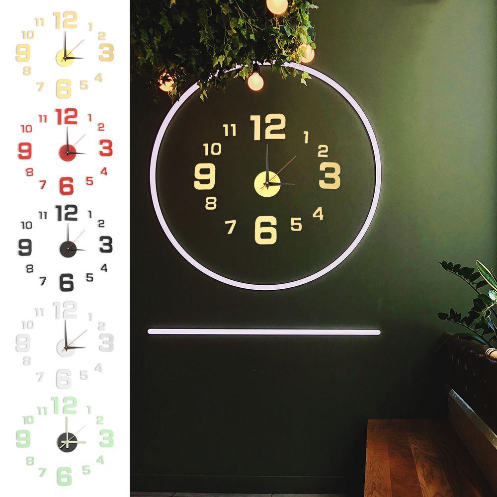 DIY Luminous Stickers Wall Decor Wall Clock Digital Clock 3D