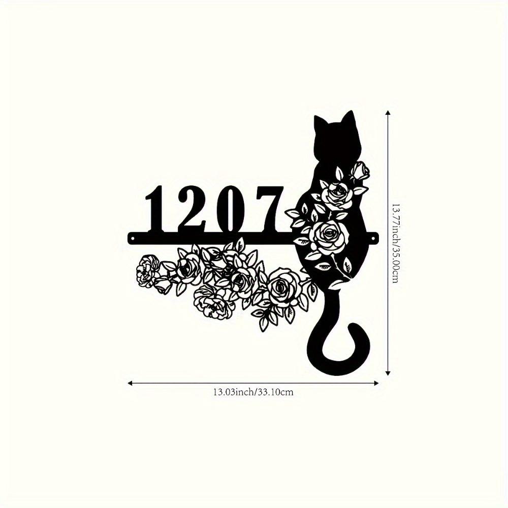 Personalisierte Metallkatze Namensschild Wandkunst Heimdekoration Outdoor Rustikales Schild Geschenk