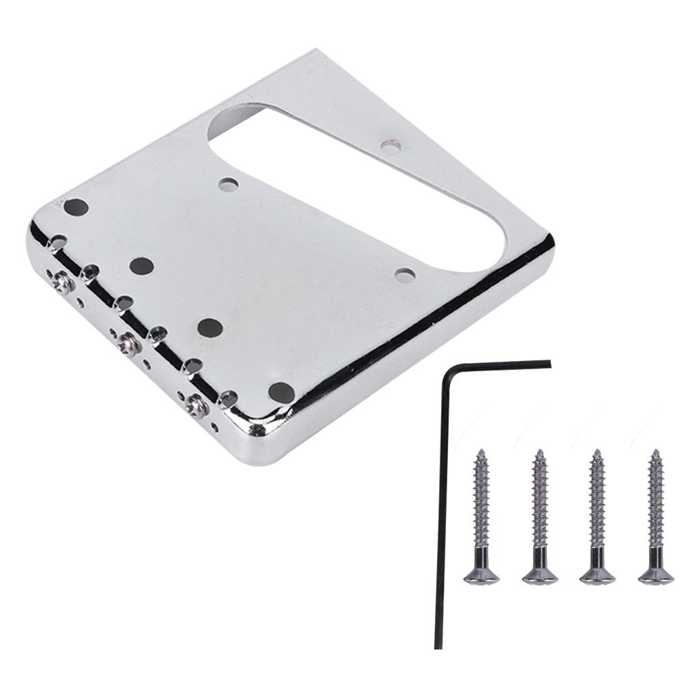 Electric Guitar Saddle Bridge 3‑Saddle Fixed for TL Set Replacement Electric InstrumentSilver