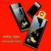 Men's Rechargeable High-Power Windproof Flip Lighter - Sleek Black Technology Design