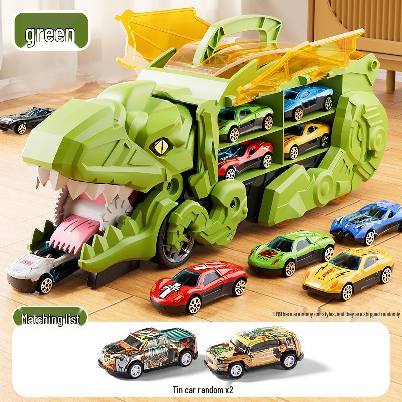 3-in-1 Transforming Dinosaur Toy Car Set for Kids Aged 3-5 with Mini Car Storage