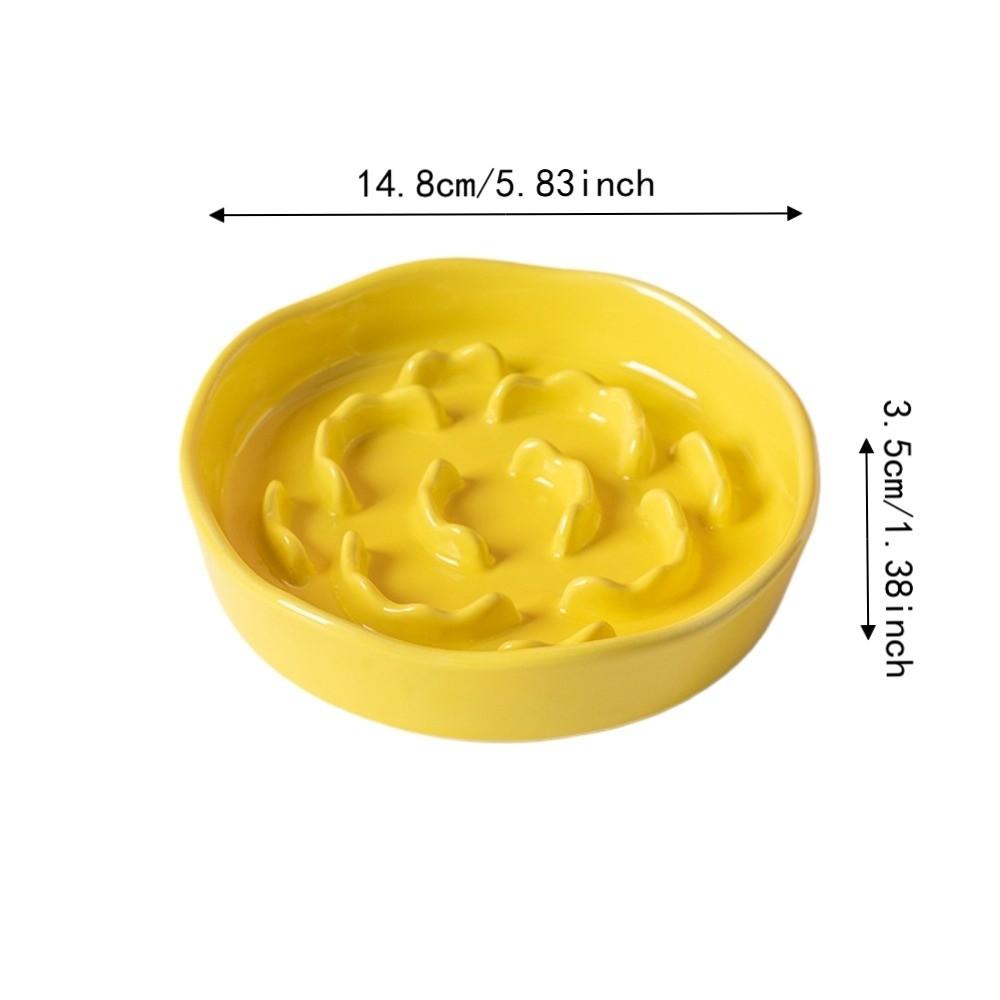 Ceramic Pet Drinking Eating Feeder Anti Tipping Cats Feeder Basin for Kitten/Puppy/Bunny