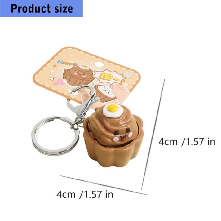 Practical Stress Relief Toy Creative Cake Themed Keyring Pocket Sized Decompression Keychain Bag Accessories