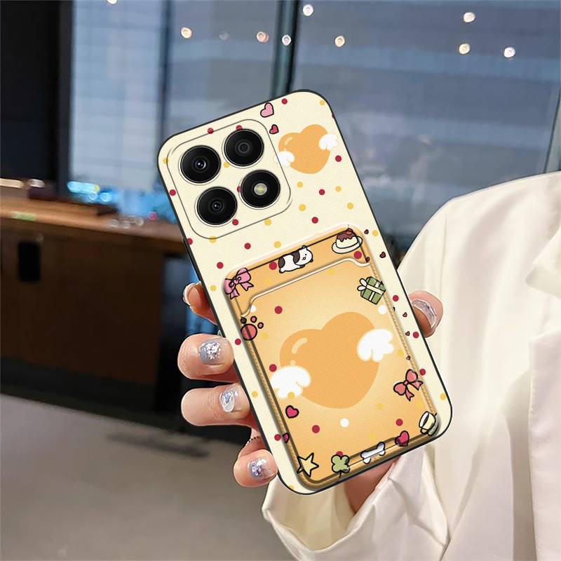 Shockproof Cartoon Phone Case For Honor X8a 4G Soft Case Cover Card Slot Silicone Protective Full Wrap Cute Back Cover