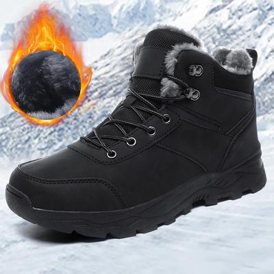 Warme Plus Samt Herren Baumwollschuhe Winter Herrenstiefel Winddichte Schneestiefel Bequeme Herren Freizeitschuhe Rutschfeste Wanderschuhe