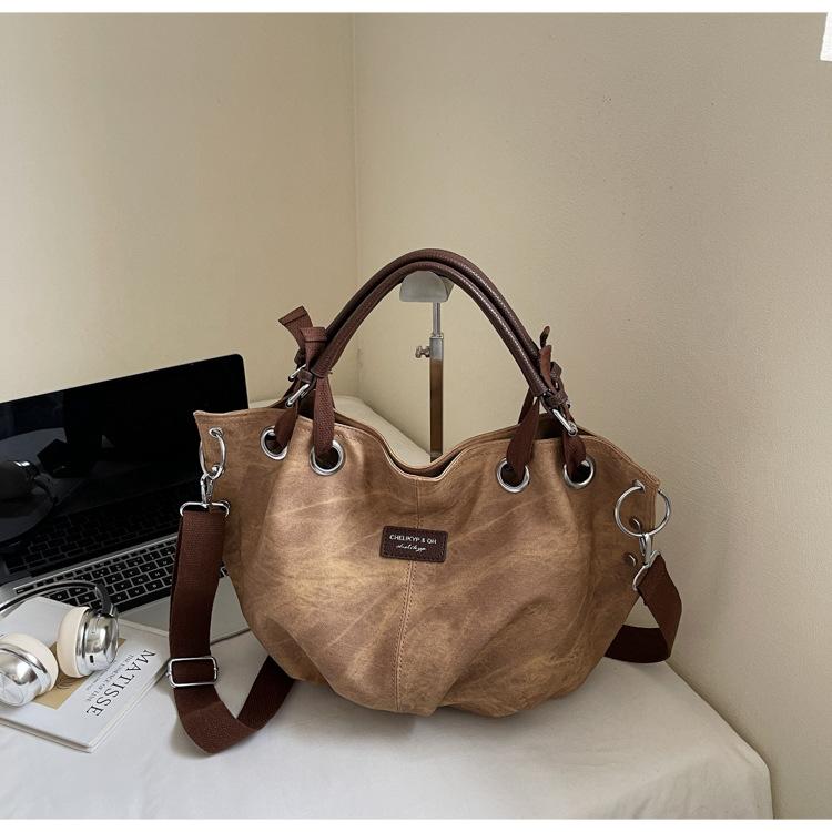 

Ретро портативная сумка-тоут большой вместимости 2025 новая модная плиссированная сумка повседневная на плечо сумка-мессенджер хаки