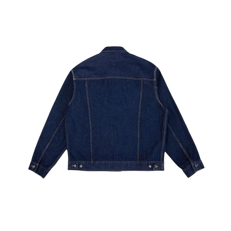 Converse Denim Jackets Men's Dark Blue Lapel Moderate Multi Pocket 3 Pcs Or Two Above UCJ124-UHD