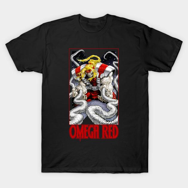 

Men Black Print T-shirt Omega Red No-Cut Transfer Paper Print Cotton Tshirt 4XL чорний