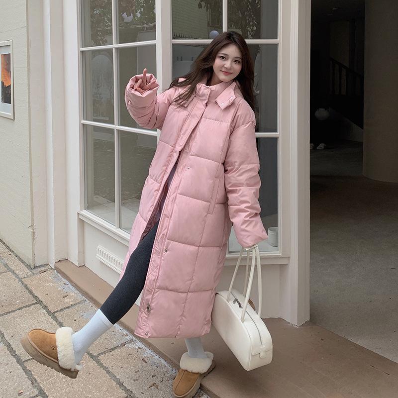 Cotton Clothes for Women 2025 New Style Long Korean Loose Cotton-padded Jacket Over Knee Bread Coat for Women