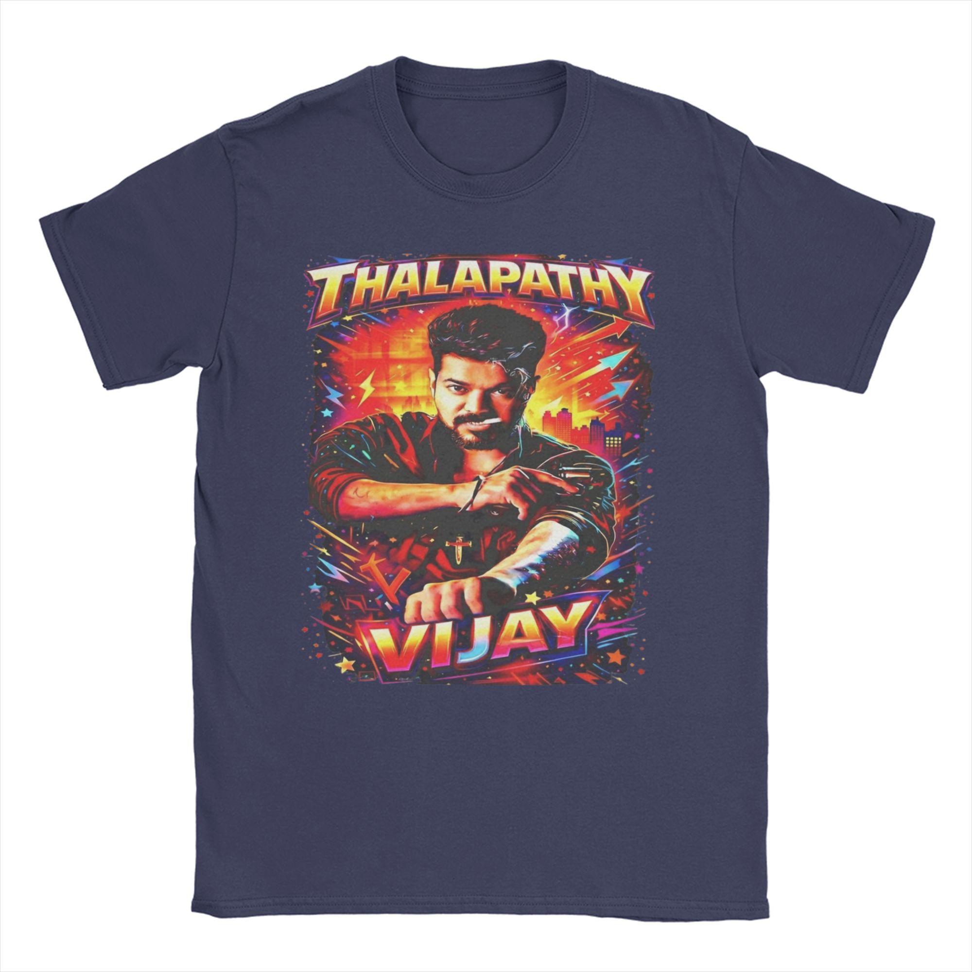 

Thalapathy Vijay Indian Men Women T Shirts Vintage Tee Shirt Short Sleeve Round Neck TShirts Cotton 6XL Clothes 4XL