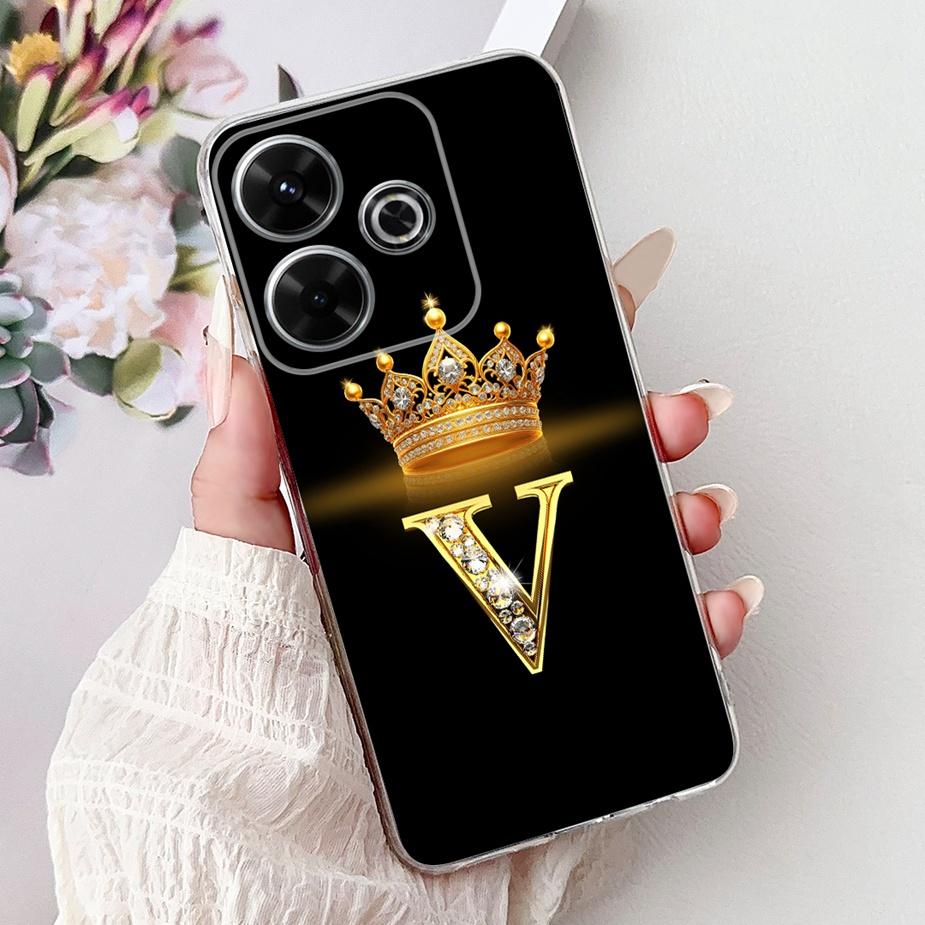For Xiaomi Redmi 13 Case New Letters Cover 6.79'' Clear Silicone Soft TPU Phone Case For Xiaomi Redmi 13 Redmi13 Back Cover Bags