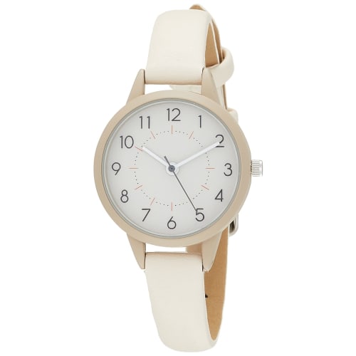 

Fieldwork Analogue Ruffle Watch with Nuanced Colors and Leather Strap, Women s, White, ASS160-1