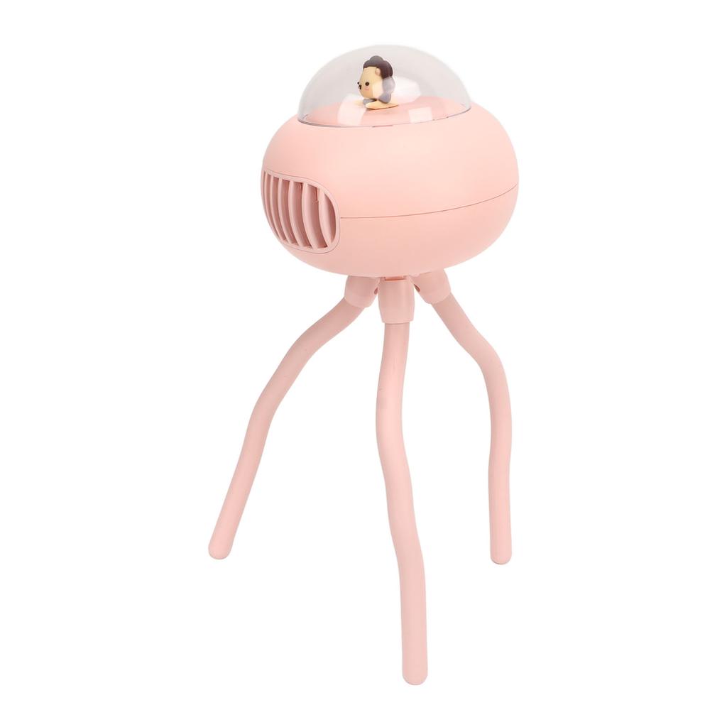 Mini Ręczny Osobisty Przenośny Wentylator USB Mały Wentylator do Wózka Dziecięcego z Elastycznym Statywem Różowy Lew