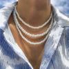 Collana Multi Fili Collana di Perle Per Festa Girocollo Rotondo di Perle Finte