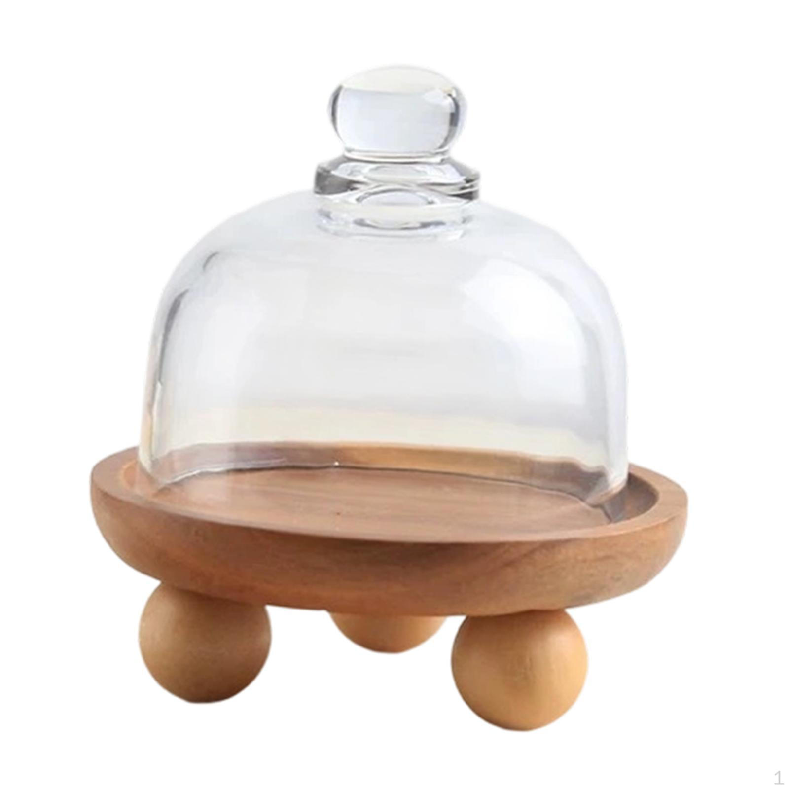 Cake Stand with Cover, Wooden Kitchen Tray, Serving Platter, Dessert Cheese 11.5cmx10.5cm