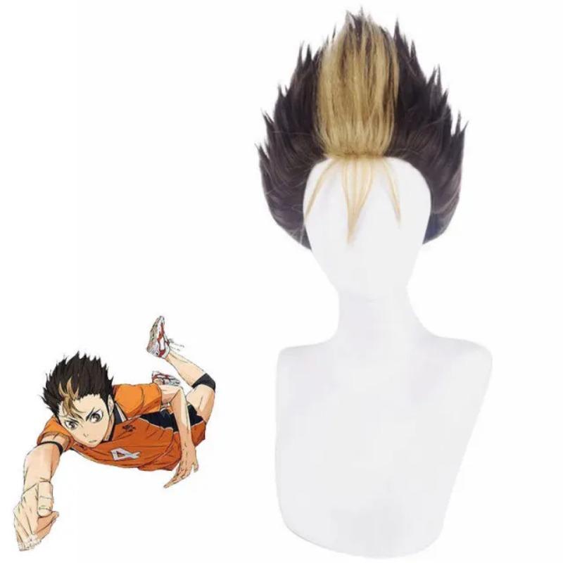 

30 см аниме Haikyuu волейбол молодежные парики для косплея Nishinoya Yuu черные и блондинки движение о длинных термостойких фильмах парики 30cm коричневый