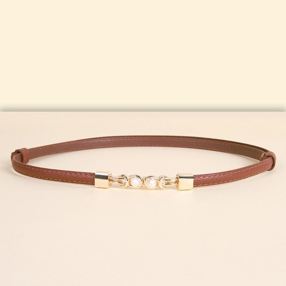 Solid Color Thin Women Belt PU Leather Decorative Waistband New Waist Chain for Dresses