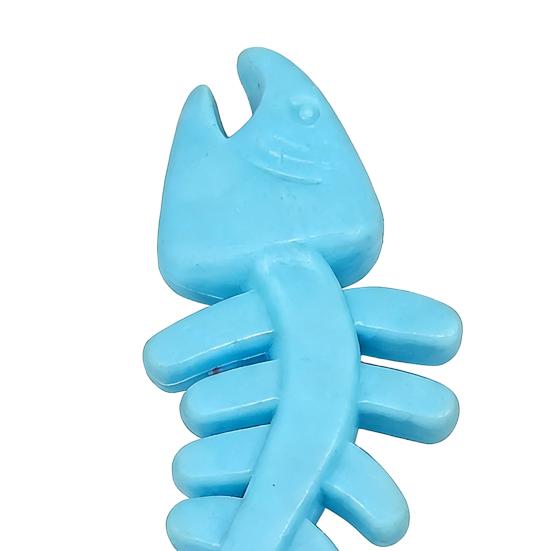 Gummi Knochen Hundespielzeug Fischgrätenform Hundekauspielzeug Zahnpflege Spielzeug für aggressive Kauer Interaktives Training Apportieren