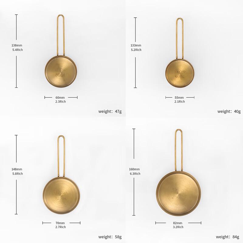 Titan Gold Edelstahl Messbecher und Löffel Set