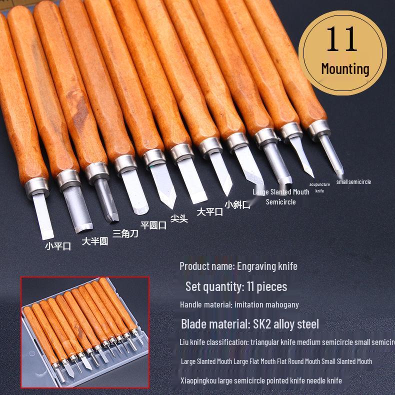 Zestaw noży do rzeźbienia w drewnie do ręcznego rzeźbienia, tworzenia stempli i pieczęci
