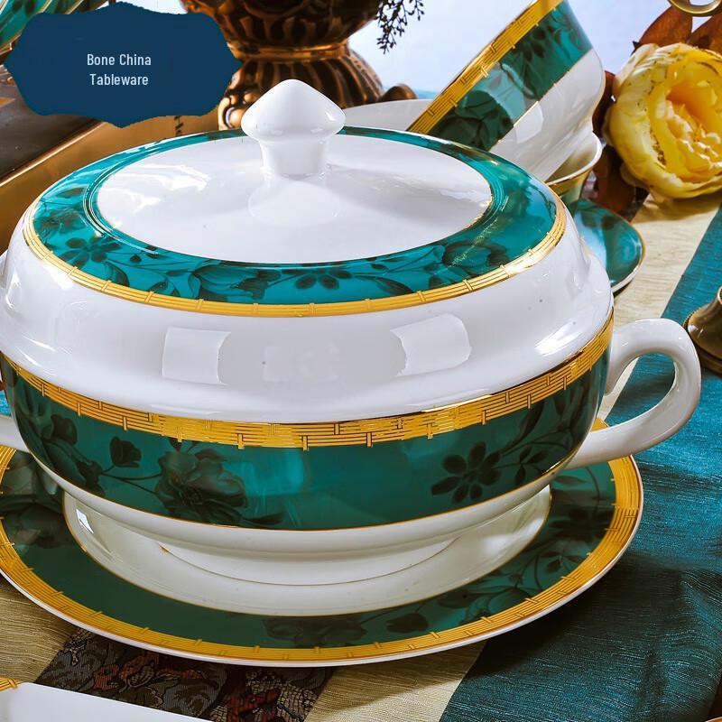 Ling's Royal Aristocrat 56-Piece Bone China Dinnerware Set
