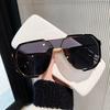 Unisex Fashionable Double Bridge Oversized Sunglasses UV400 Protection Retro Large Frame for Men Women