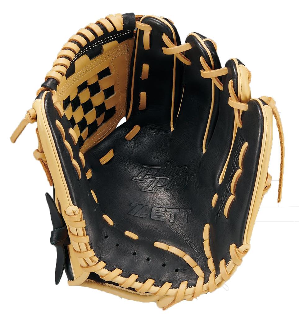 ZETT Fine Play Youth Softball Black X Size BJGB74540Z Glove, All-Around, Pastel, Right-Handed Throw, L,