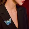 Crystal Butterfly Brooch Lapel Pin Rhinestones Badge for Fashion Women Temperament Corsage Clothing Accessories