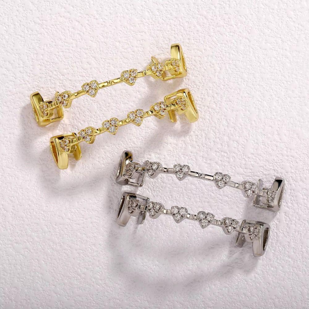 Double Glossy Charm Teeth Grillz rhinestone Tooth Caps Gift Men Women Jewelry Tooth Socket