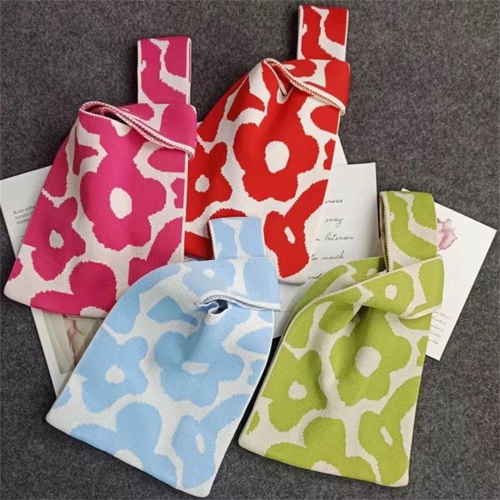 

МОДА, женская новая вязаная сумка с цветочным принтом, модная сумка на плечо ручной работы, женская сумка для отдыха, японская студенческая многоразовая сумка для покупок