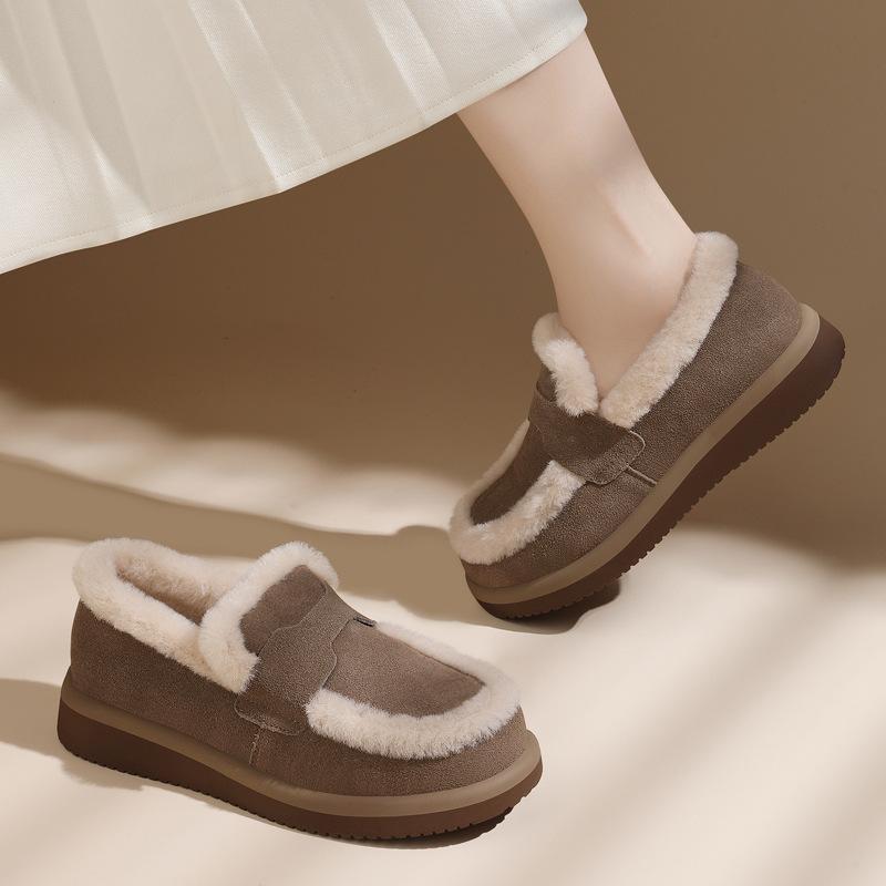 Versatile cotton shoes winter new warm piled thickened fluffy shoes Versatile platform casual shoes