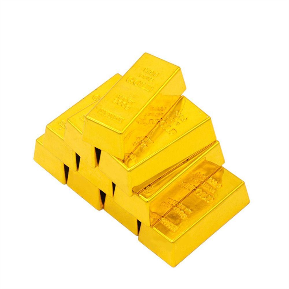 Simulation Golden Brick Glittering Bullion Bar Ideal Gift Fake Gold Bar  Home Decor