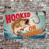 Vintage Fishing Metal Sign Wall Art Decor for Garage Bar Man Cave