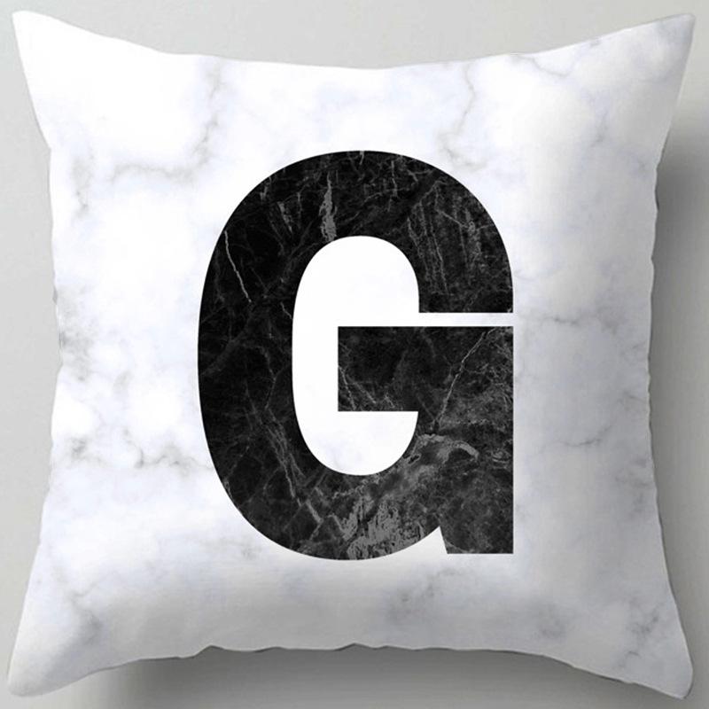 Marble Letter Print Pillowcase Decorative Pillow Sofa Cushion Cover Home Decor Pillowcase
