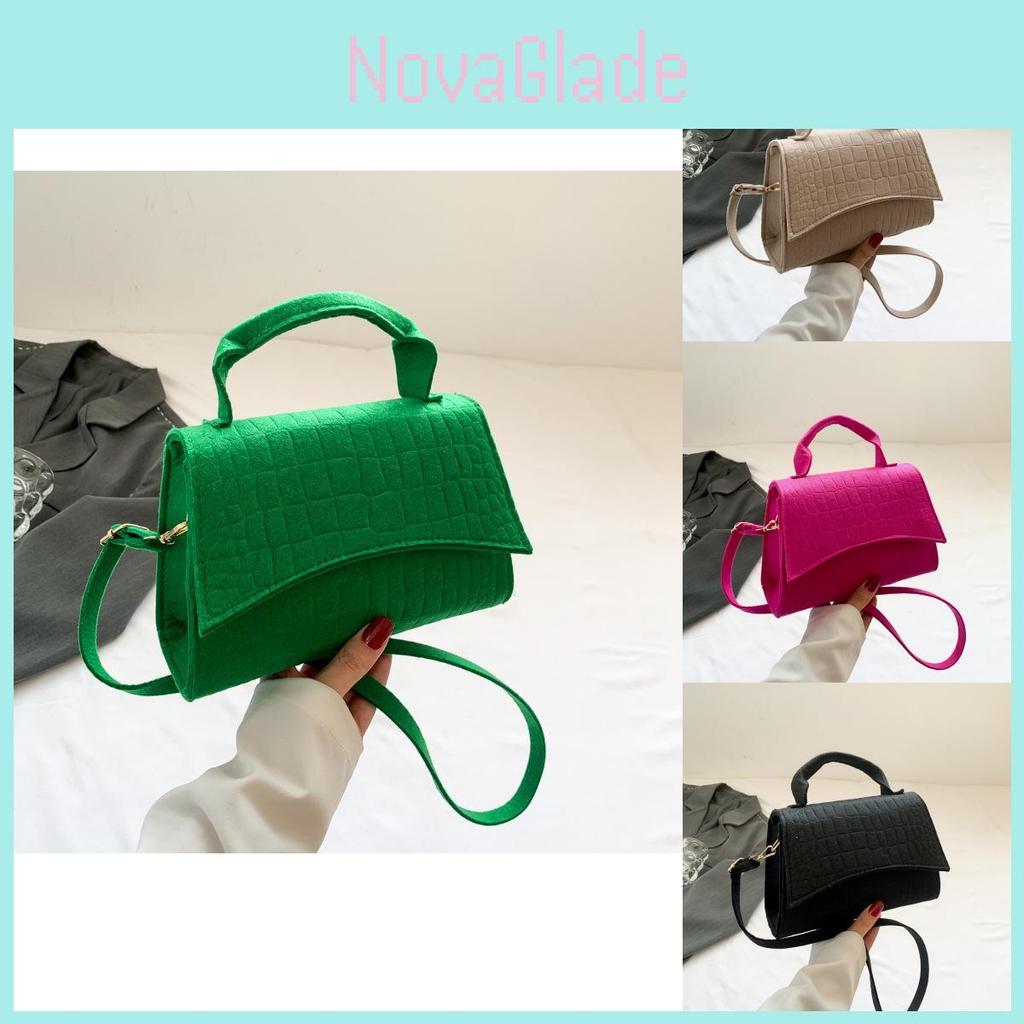 Trendy Retro Single Shoulder Bag Stylish Fall Fashion Handbag For Women In Black Khaki Magenta Green