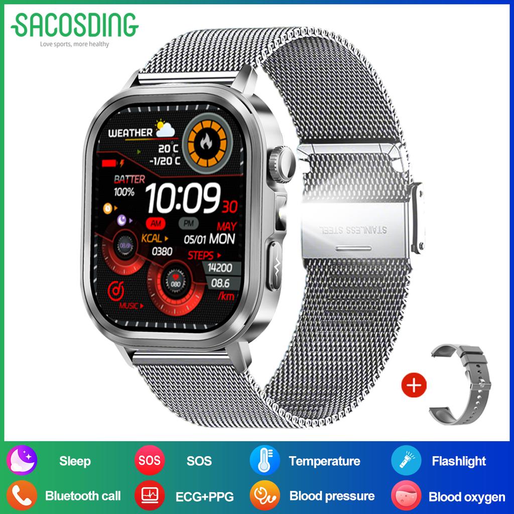 SACOSDING 2026 New Health Tracker Smart Watch Women Body Fat BMI Micro Physical Examination Bluetooth Call Smartwatch Men