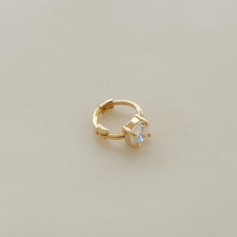 LUNNE 14k Mini Cubic One-Touch Ohrringe (14 Karat Gold) #ER02