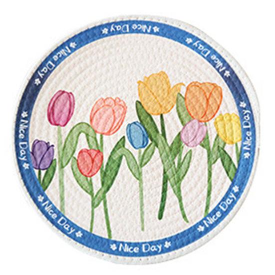 

Подставка для столовых приборов с цветочным дизайном, термостойкая, моющаяся, полезная изоляционная подушка для столовой, праздничное украшение для кафе для общежития 12cm A